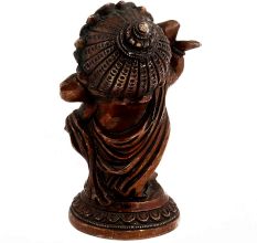Handmade Dark Brown Brass Dancing Baby Ganesha Statue