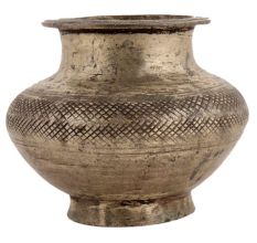 Brass Stylish Criss-cross Lota For Gifting And Home Decor