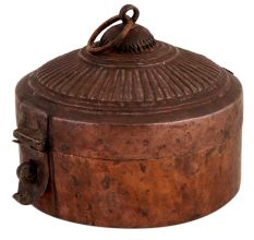Copper Unique Design Circular Storage Box For Home Decor