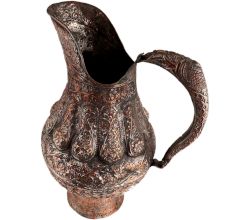 Copper Crafted Jug With Incredible Artwork And Patterns