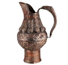Copper Crafted Jug With Incredible Artwork And Patterns