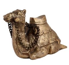 Handmade Stone Brown Brass Camel Statue