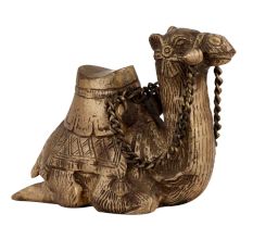 Handmade Stone Brown Brass Camel Statue