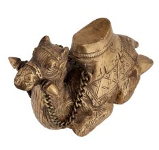 Handmade Stone Brown Brass Camel Statue