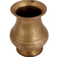 Handmade Antique Oriental Brass Vase Or Pot