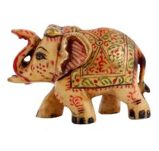 Elephant Hand-painted Trunk Up For Living Room Spaces