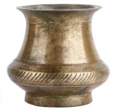 Holy Water Pot With Lines Carving Big
