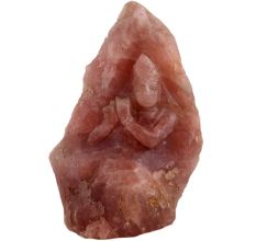 Hand Carved Rose Quartz Stone Krishna God Statue