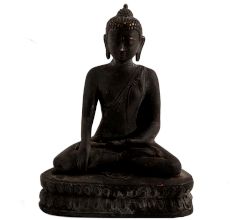 Handmade Black Brass Sitting Buddha Statue in Meditation
