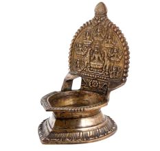 Handmade Brown Brass Ashtalakshmi VilakkuÂ Oil Lamp