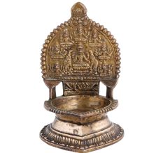 Handmade Brown Brass Ashtalakshmi VilakkuÂ Oil Lamp