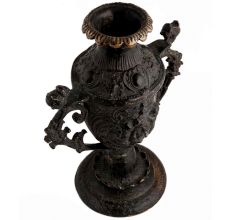 Handmade Antique Brass Urn or Flower Vase With Intricate Design And Handles