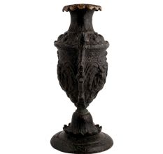 Handmade Antique Brass Urn or Flower Vase With Intricate Design And Handles
