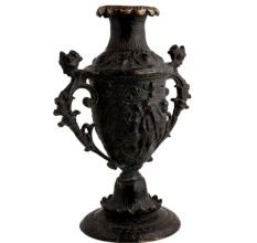 Handmade Antique Brass Urn or Flower Vase With Intricate Design And Handles