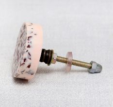 Baby Pink Terrazzo Marble Round Cabinet Knobs