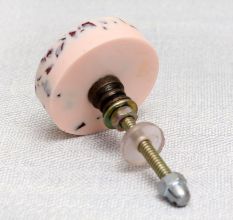 Baby Pink Terrazzo Marble Round Cabinet Knobs
