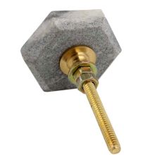 Grey Hexagon stone Cabinet knobs