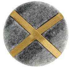 Grey Marble Brass Plated Dresser Knobs