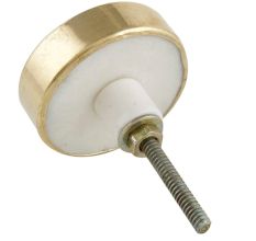White Makrana Marble Brass Back Plate Dresser Knobs