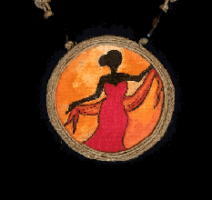 Morning Glory With Women Shadow Neckpiece With Earrings Set