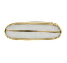 White Capsule Stone Brass Dresser Knobs