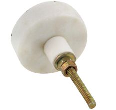 White Round Gold Marble Stone Cabinet Knobs