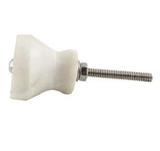 White Stone Tulip Cabinet Knobs