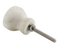 White Stone Tulip Cabinet Knobs