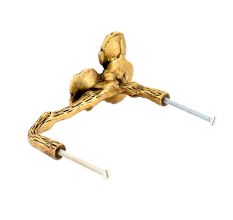 Handmade Golden Brass Flower And Branch Door Handle