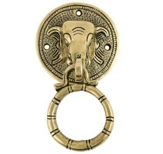 Handmade Golden Brass Elephant Face Door Knocker