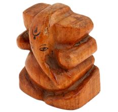 Tribal Ganesha Statue In Polished Wood