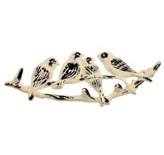 Cream Distressed Birds Iron Hook