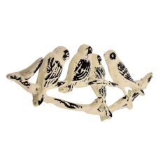 Cream Distressed Birds Iron Hook