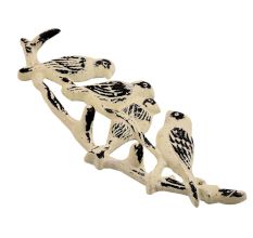 Cream Distressed Birds Iron Hook