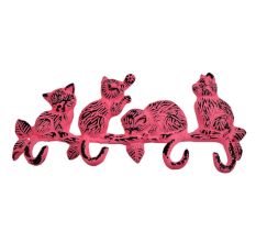 Pink Distressed Cats Iron Hook