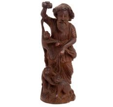 Handmade Red Wooden Madari Bandar Decorative Showpiece