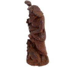 Handmade Red Wooden Madari Bandar Decorative Showpiece