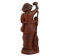 Handmade Red Wooden Madari Bandar Decorative Showpiece