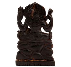 Handmade Black Wood Sitting Lord Shiva Statue