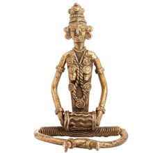 Handmade Antique Brass Tribal Musician Statue
