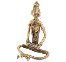 Handmade Antique Brass Tribal Musician Statue