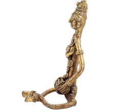 Handmade Antique Brass Tribal Musician Statue