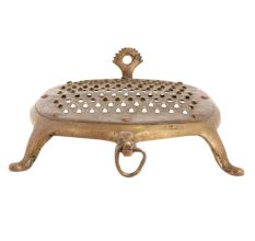 Handmade Brown Brass Coconut Grater Tortoise Head And Ring