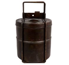 Brass Two Tier Lunch Box With Old Age Patina