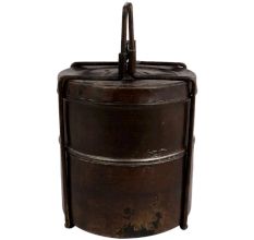 Brass Two Tier Lunch Box With Old Age Patina