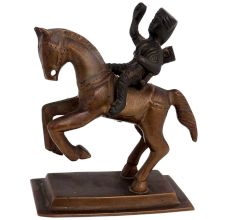 Brass Rani Laxmibai On Horse Statue