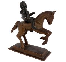 Brass Rani Laxmibai On Horse Statue