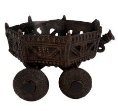Handmade Brass Bullock  Cart With Four Wheels