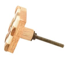Square Checkerboard Wooden Resin Cabinet Knobs