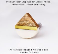 White Resin Drop Wooden Dresser Knobs